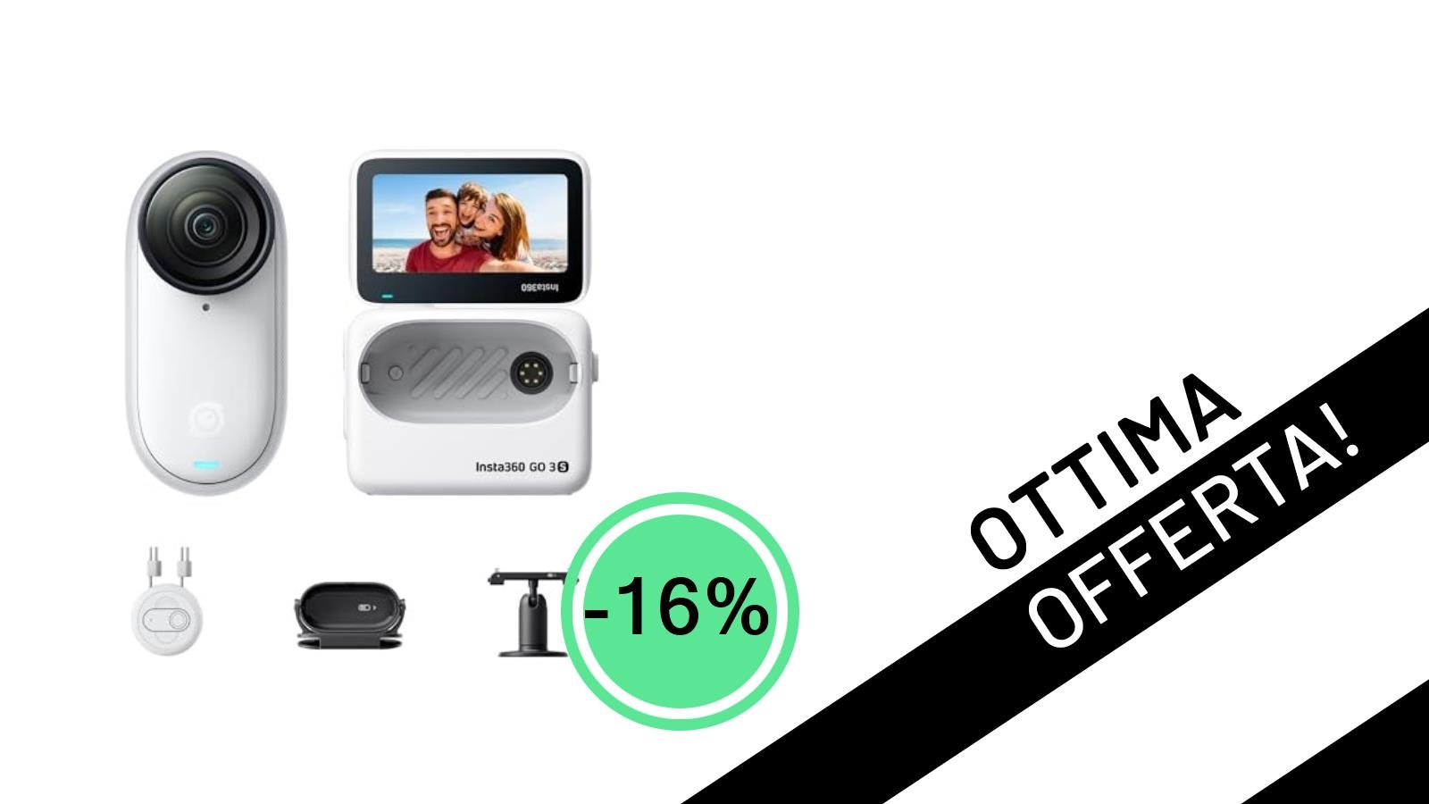Affare imperdibile: la Insta360 GO 3S 4K Tiny Camera al minimo storico con il -16% di sconto!