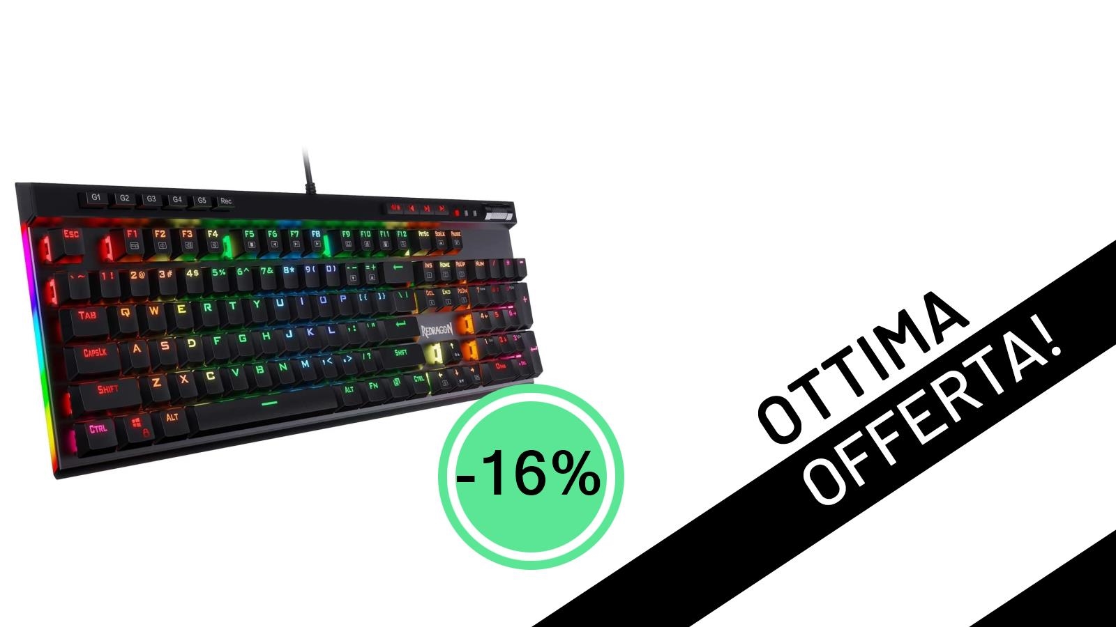 Redragon K580 VATA RGB: La Tastiera Gaming Definitiva in Offerta a 48,76€!