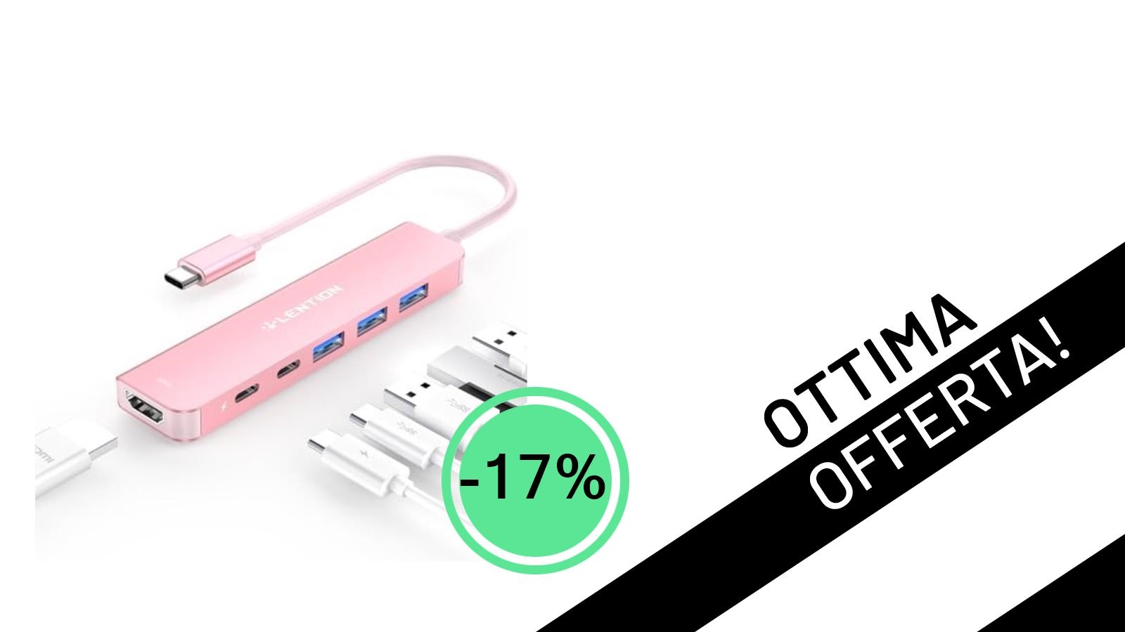 L'Hub USB C LENTION che stavi cercando è ora in super offerta: connettività avanzata per tutti i tuoi dispositivi!