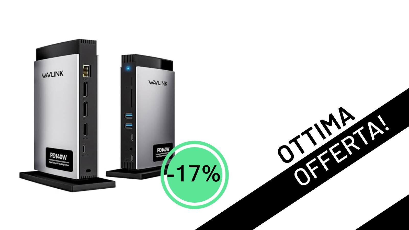 WAVLINK Docking Station Triplo Display: Potenza e Produttività Scontate del 17% a Soli 115,99€!