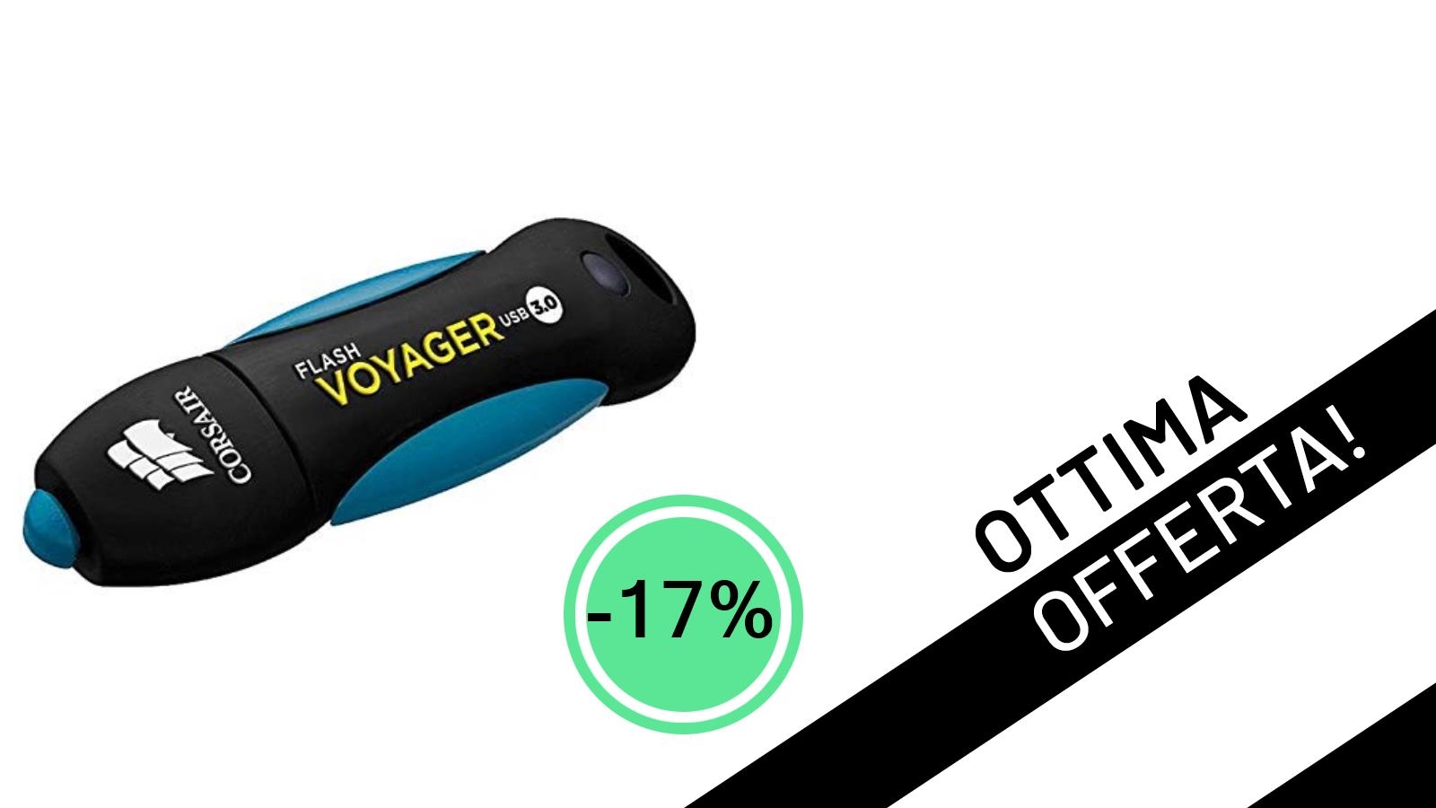 Un'occasione imperdibile: la Chiavetta USB Corsair Voyager da 128 GB a soli 28,99€!