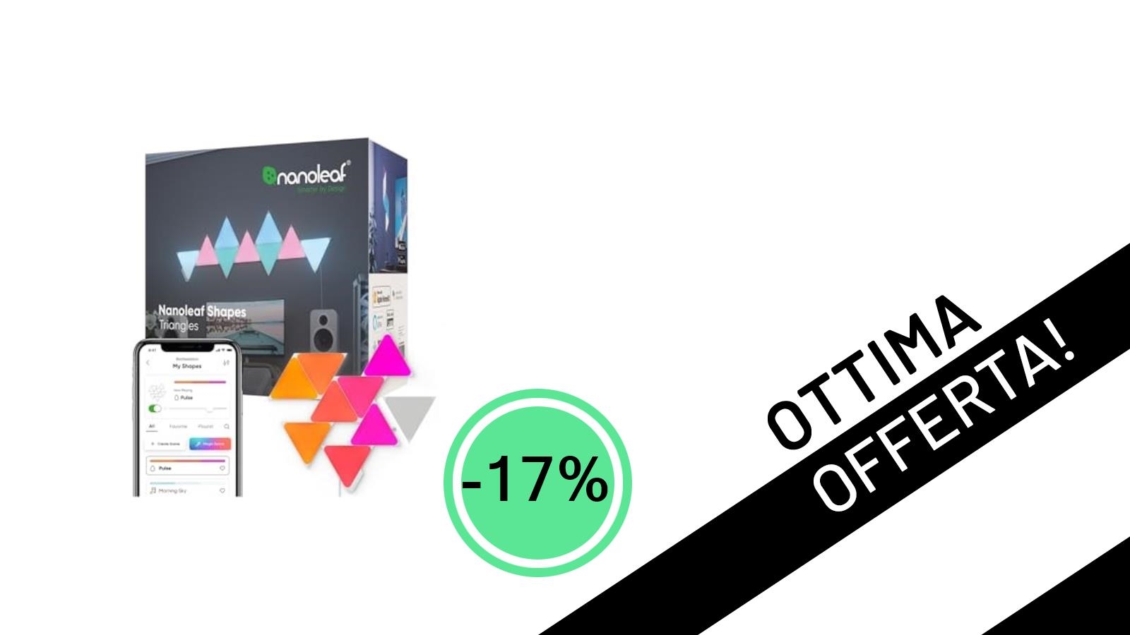 Illumina il Tuo Mondo: Nanoleaf Shapes Triangle Starter Kit in Offerta Imperdibile con il 17% di Sconto!