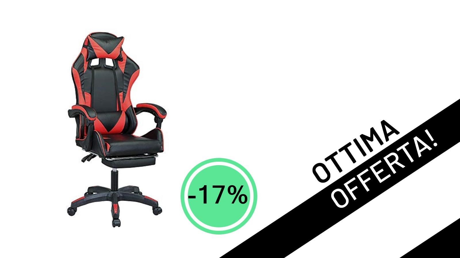 Affare da Non Credere: Sedia Gaming BAKAJI con Poggiapiedi a soli 99,90€!