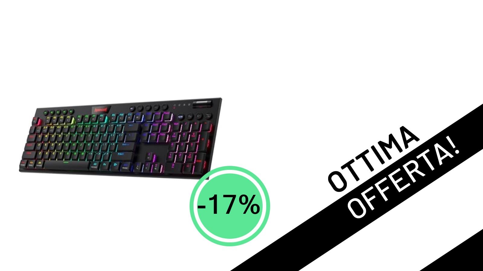 La Tastiera Gaming Redragon K618 Wireless è in offerta: -17% per un'esperienza di gioco senza compromessi!