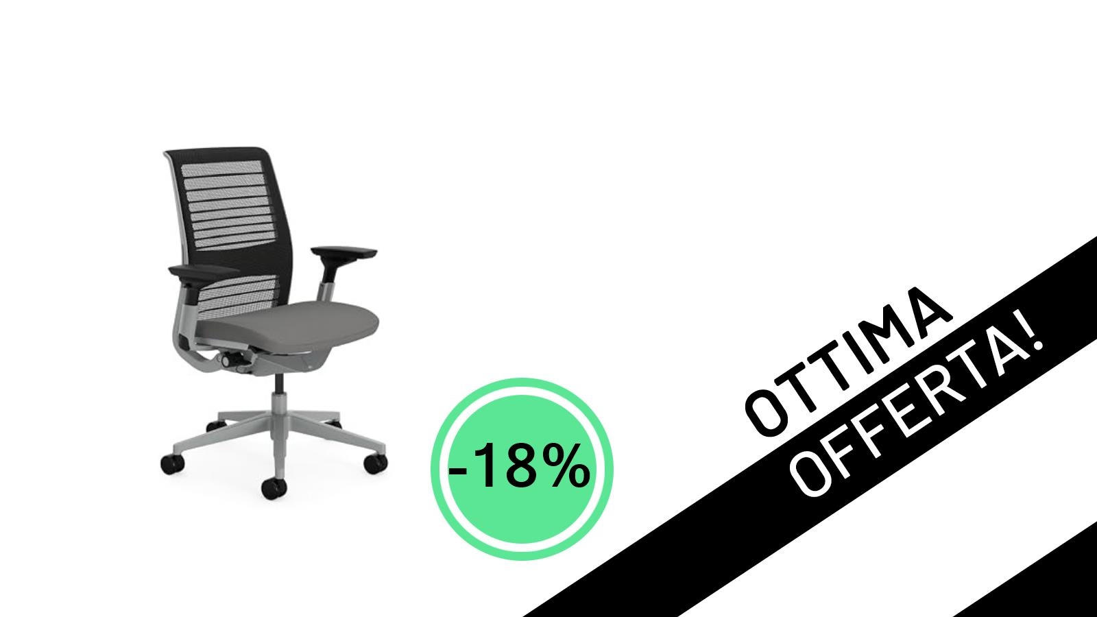 Offerta Imperdibile: La Sedia Gaming Steelcase Think con LiveBack e Braccioli 4D Scontata del 18%!