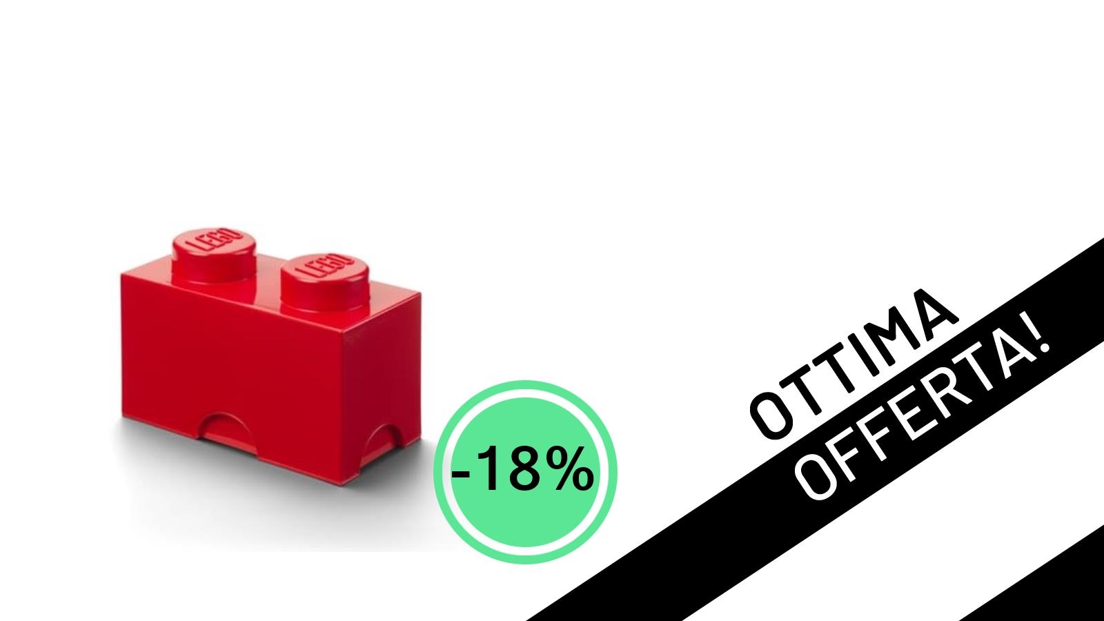 L'iconico LEGO Storage Brick Rosso è tuo con il 18% di sconto: solo 12,98€!