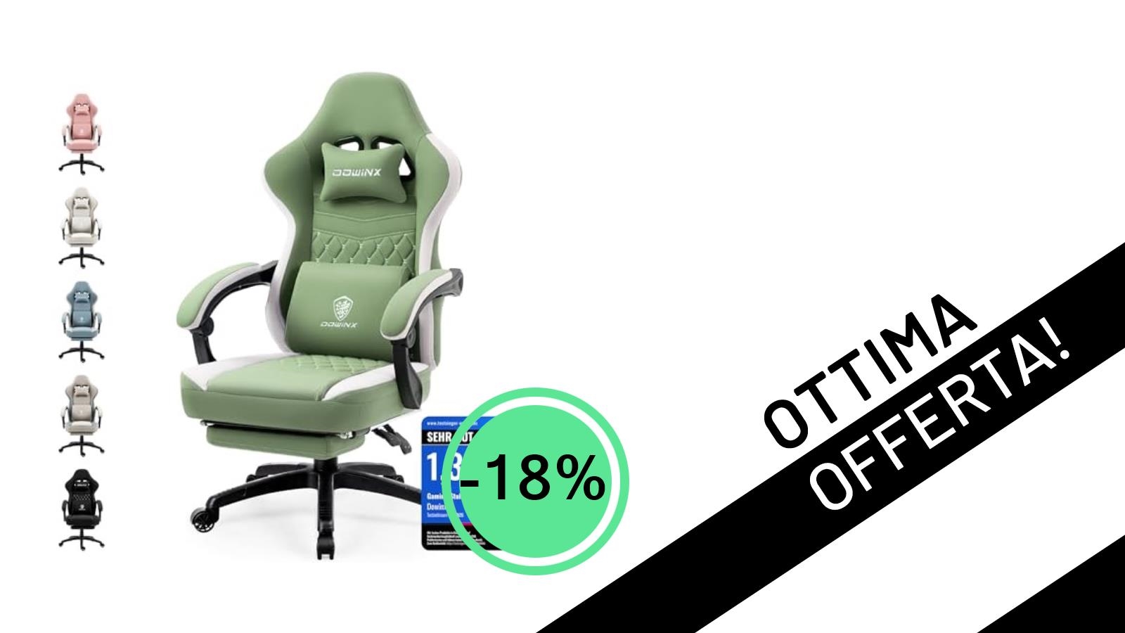 Offerta Imperdibile: La Sedia Gaming Dowinx con Gel e Sedile Ampio a soli 139,99€!