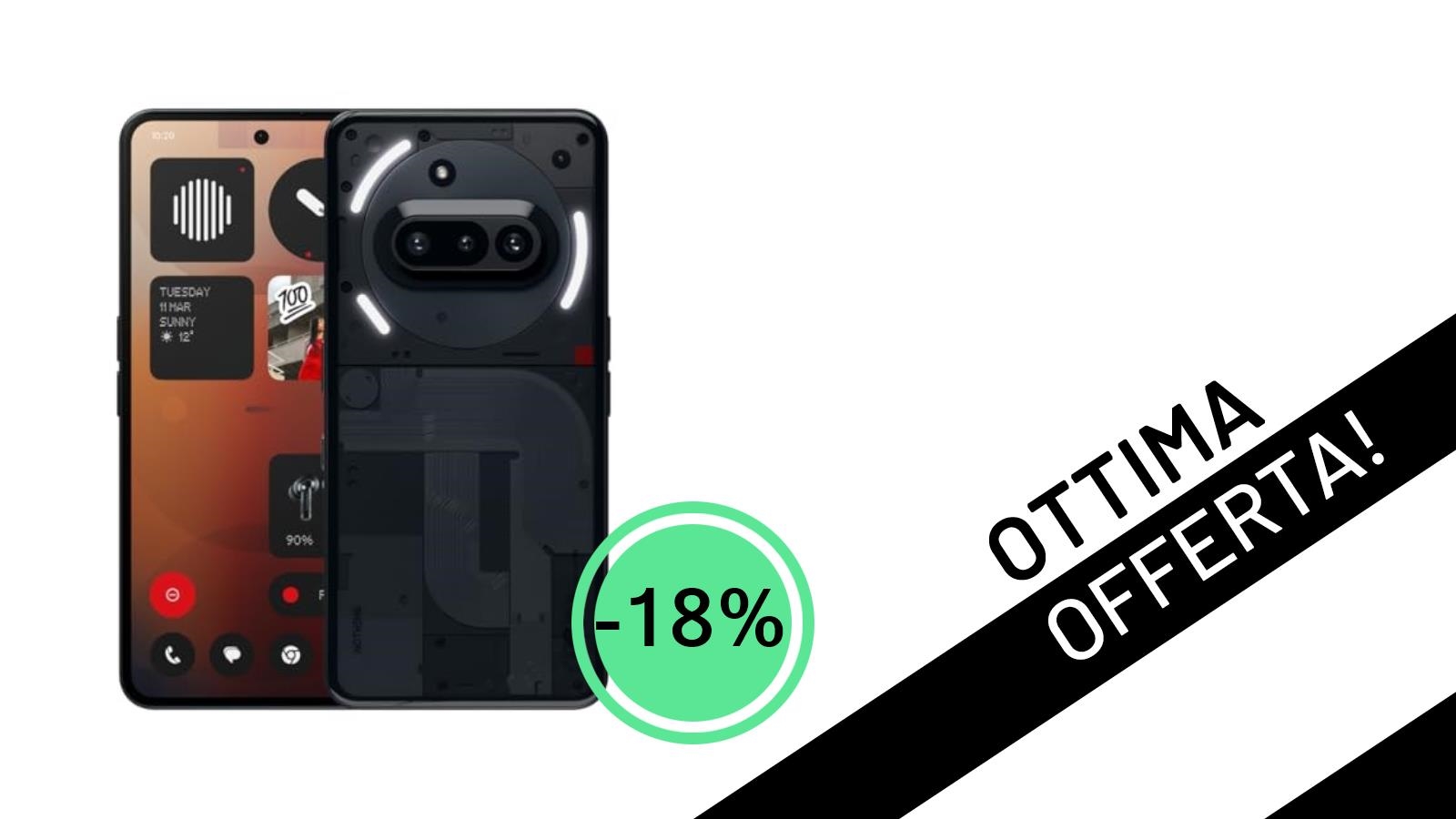 Offerta Imperdibile: Nothing Phone (3a) 256 GB Scontato del 18% a soli 329€!