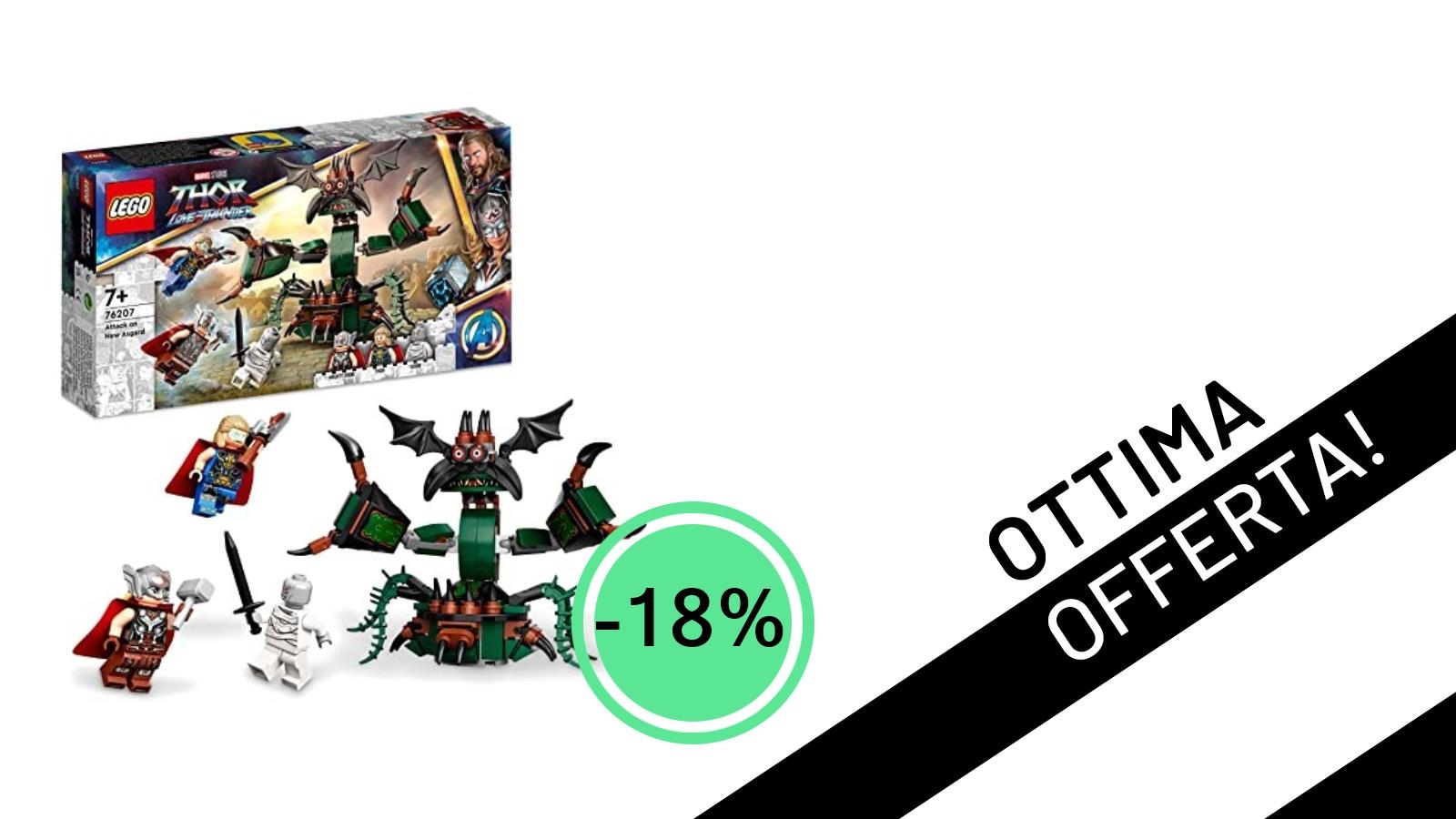 L'epico LEGO Marvel Attacco a Nuova Asgard con Thor e Stormbreaker è in offerta: -18% di sconto!