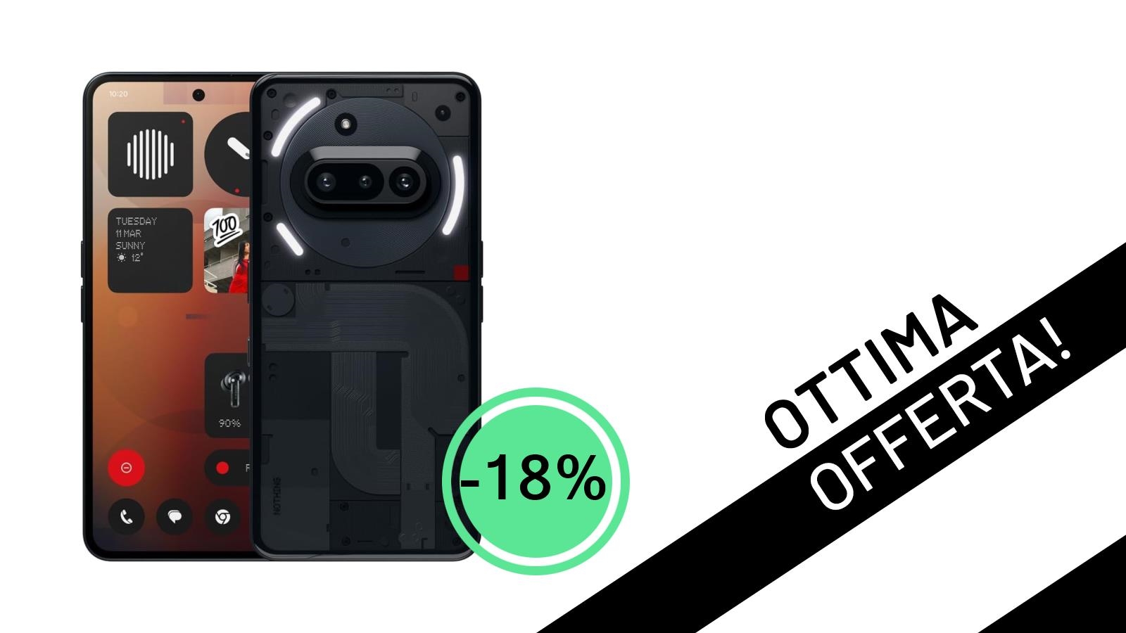Offerta Imperdibile: Nothing Phone (3a) 256 GB Scontato del 18% a soli 329€!