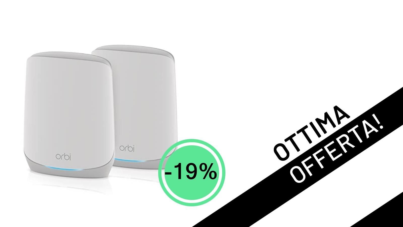 Offerta Lampo: Il Sistema NETGEAR Orbi WiFi 6 Tri-Band Rete Mesh (RBK762S) crolla a 243,00€!