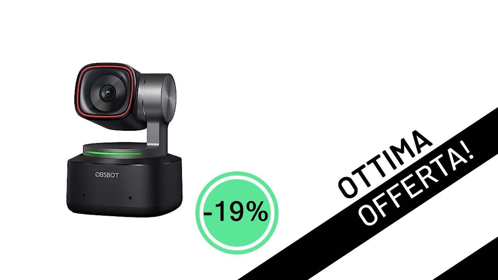 OBSBOT Tiny 2: La Webcam 4K IA con PTZ e Controllo Vocale Scontata del 19% a Soli 299€!