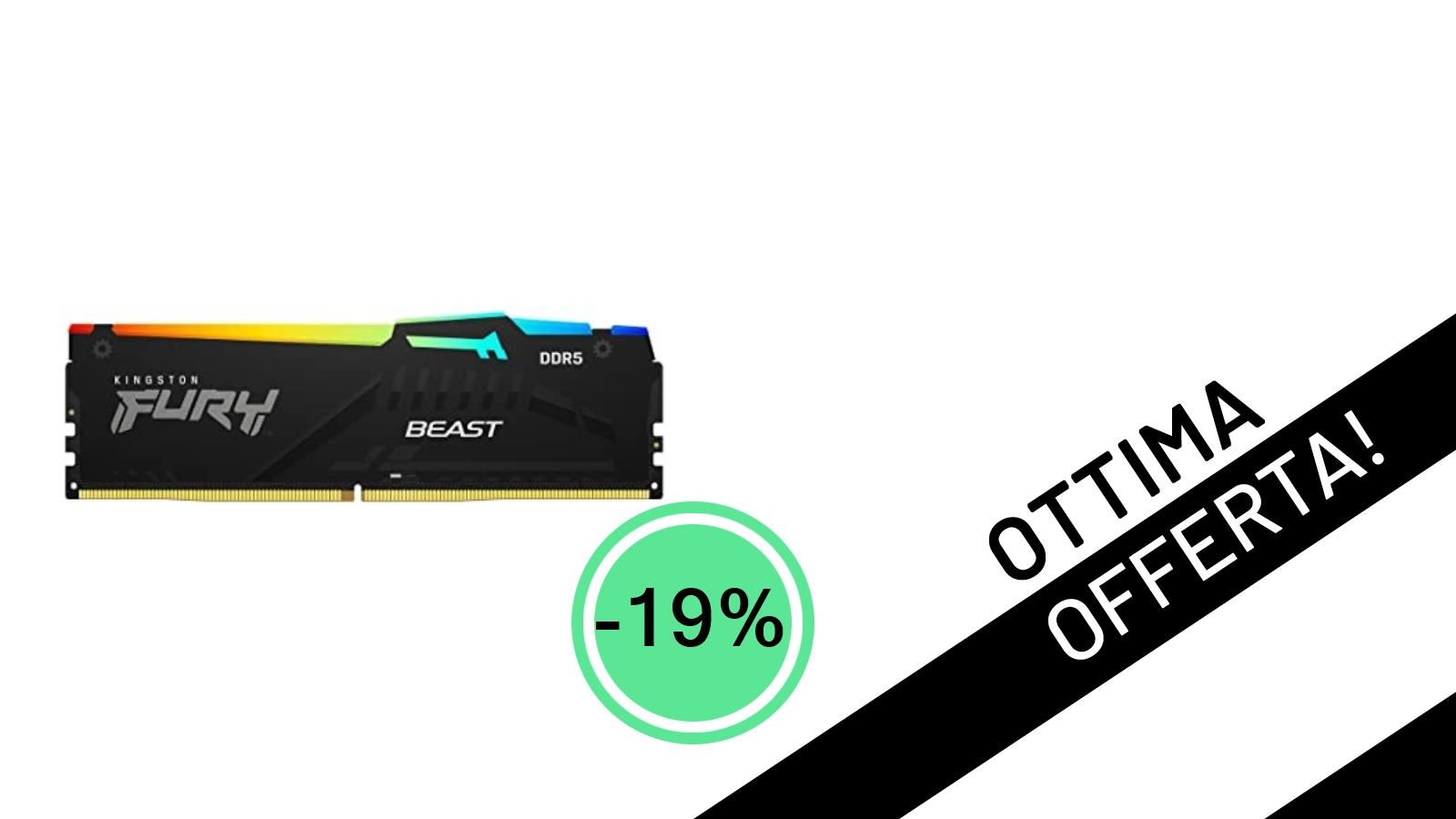 Kingston FURY Beast DDR5 RGB: L'Upgrade Gaming Essenziale al Minimo Storico con il 19% di Sconto!