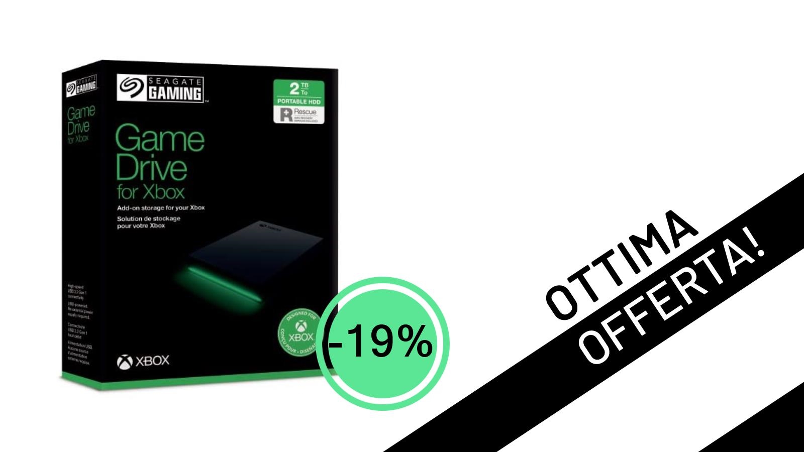 Espandi la tua libreria Xbox! Il Seagate Game Drive 2TB in offerta al -19% è imperdibile