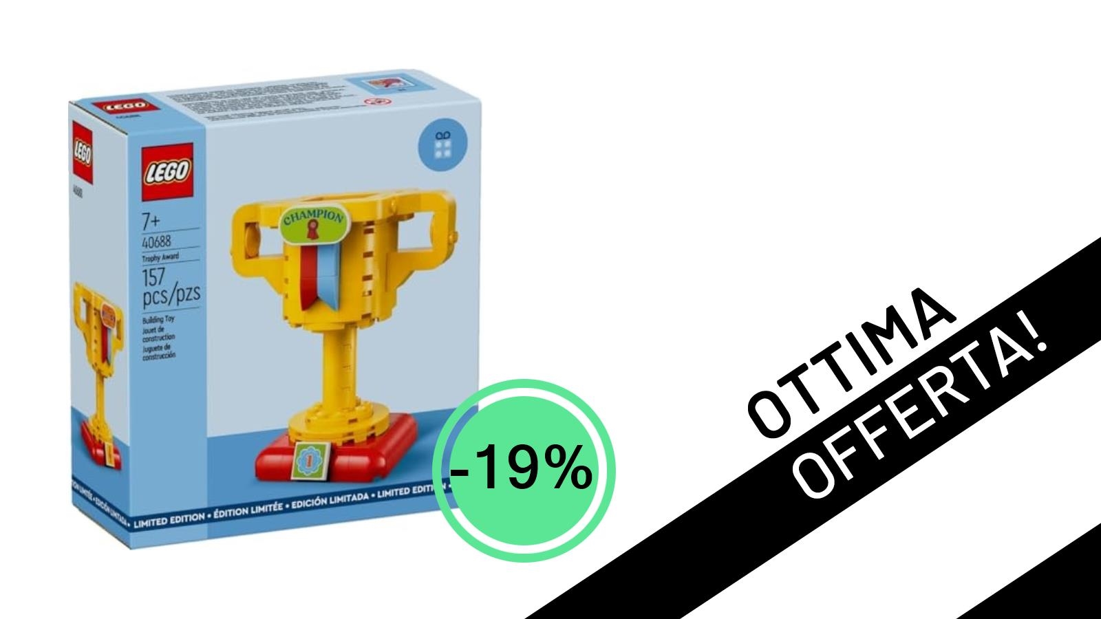 Crea il tuo campione! Il Kit Trofeo LEGO personalizzabile è in offerta a soli 25,42€!