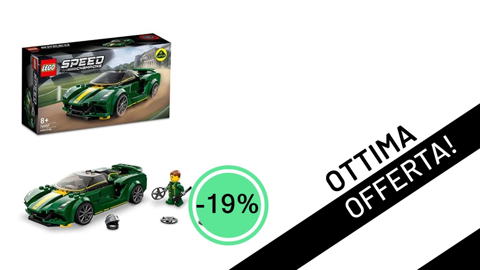Imperdibile! La LEGO Speed Champions Lotus Evija sfreccia in offerta al -19% a soli 28,50€!