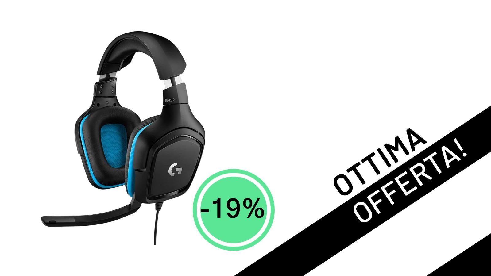 Le Cuffie Gaming Logitech G G432 con Audio Surround 7.1 a un prezzo incredibile: sconto del 19%!