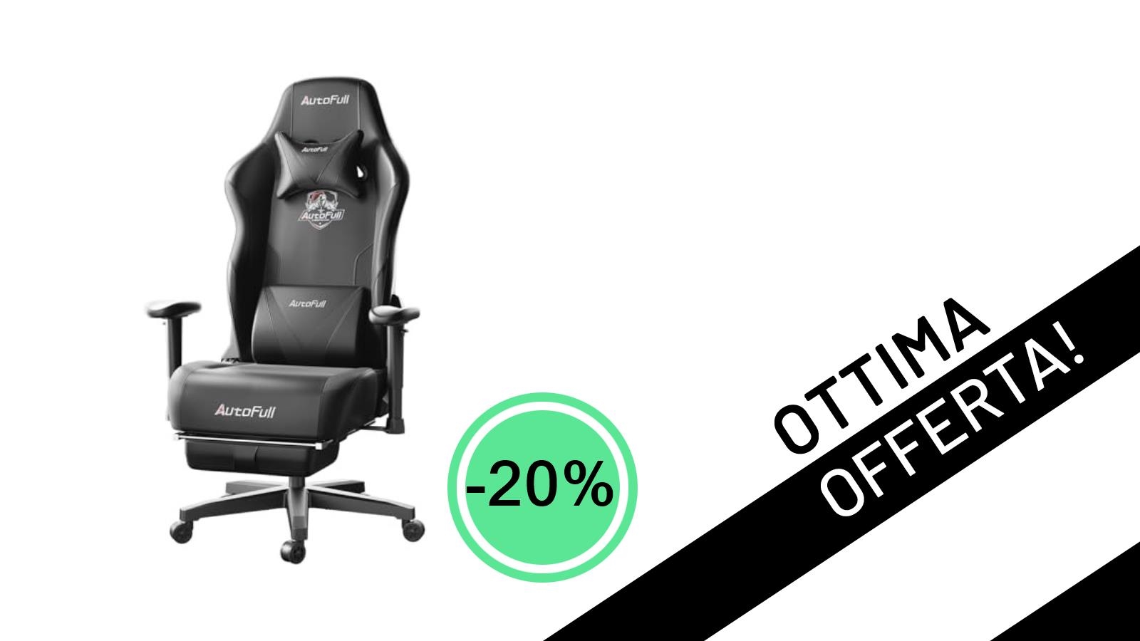 Affare imperdibile: la sedia gaming AutoFull C3 con schienale regolabile al 20% di sconto!