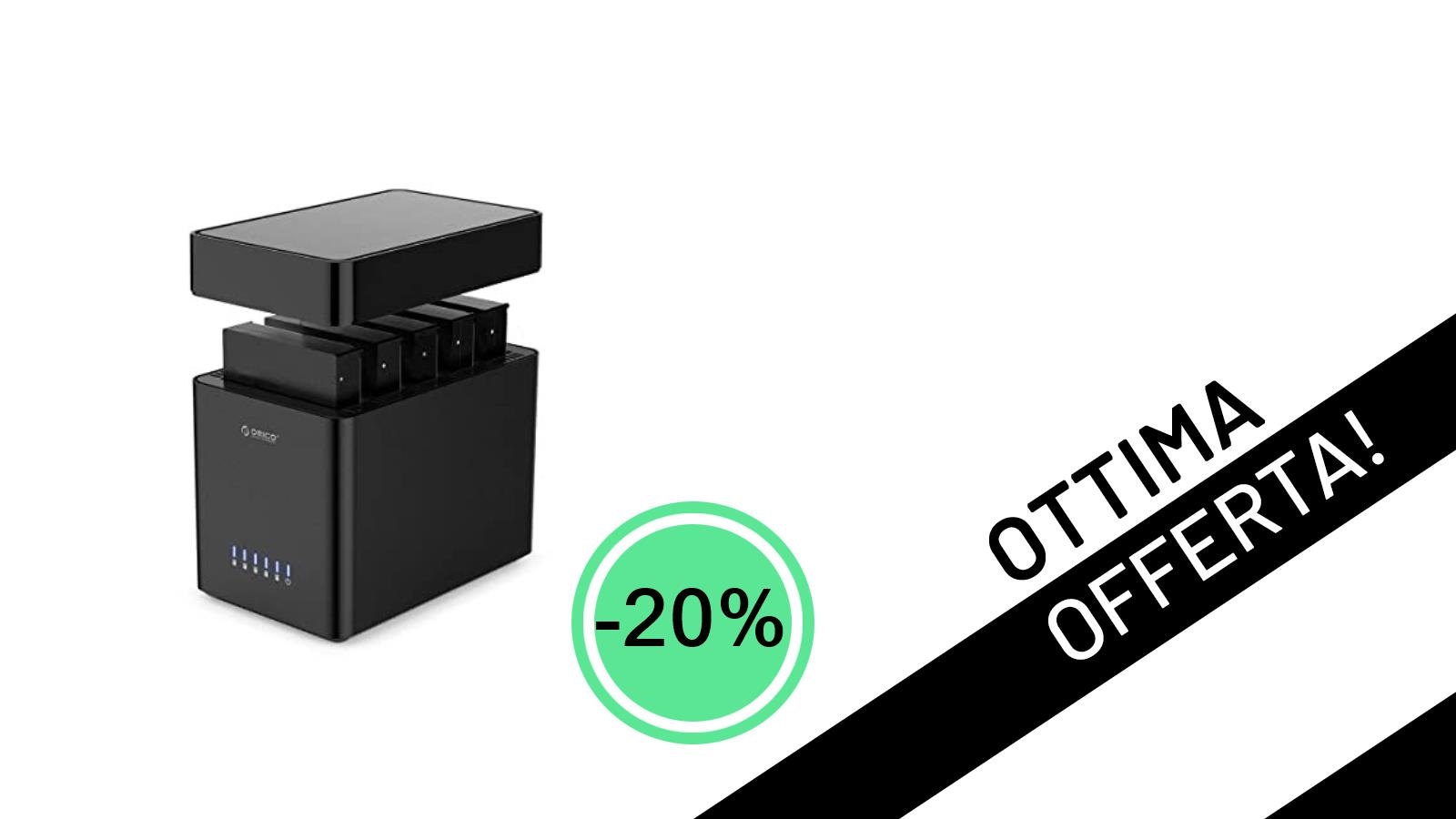 Massimizza il tuo spazio digitale! La Docking Station ORICO 5 bay è in super offerta a 119,99€ (-20%)