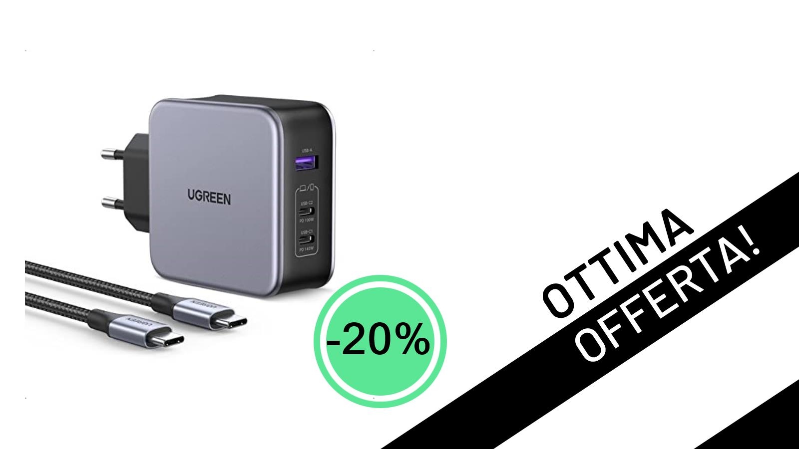 UGREEN Nexode 140W: La Ricarica Ultra-Rapida per tutti i tuoi Dispositivi con il 20% di Sconto!