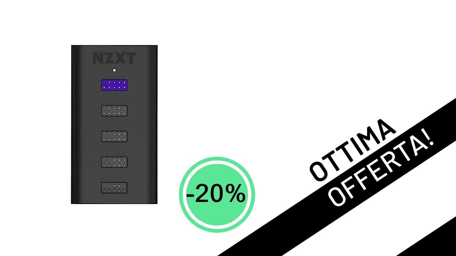 NZXT Internal USB Hub 3 in offerta: più porte USB 2.0 per il tuo PC a soli 22,99€!