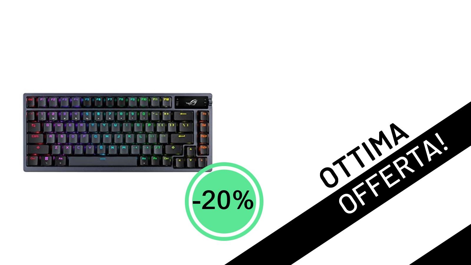 ASUS ROG Azoth: L'Eccellenza Gaming Wireless Scontata del 20% a 187,90€!