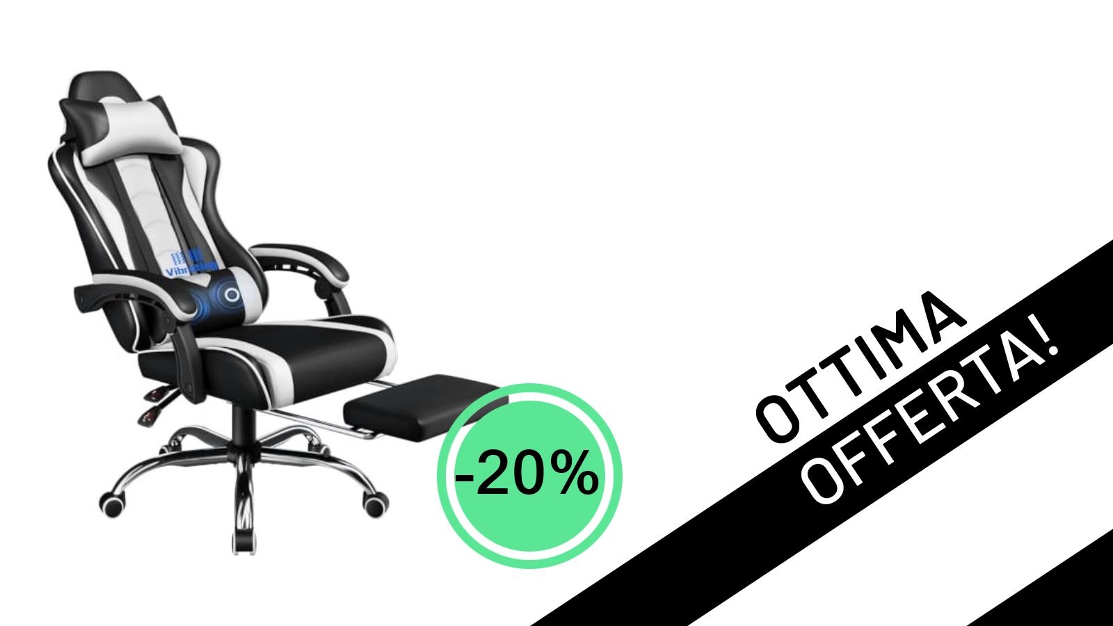 Sedia Gaming Yaheetech Massaggiante: L'Offerta da Non Perdere a Soli 103,73€!