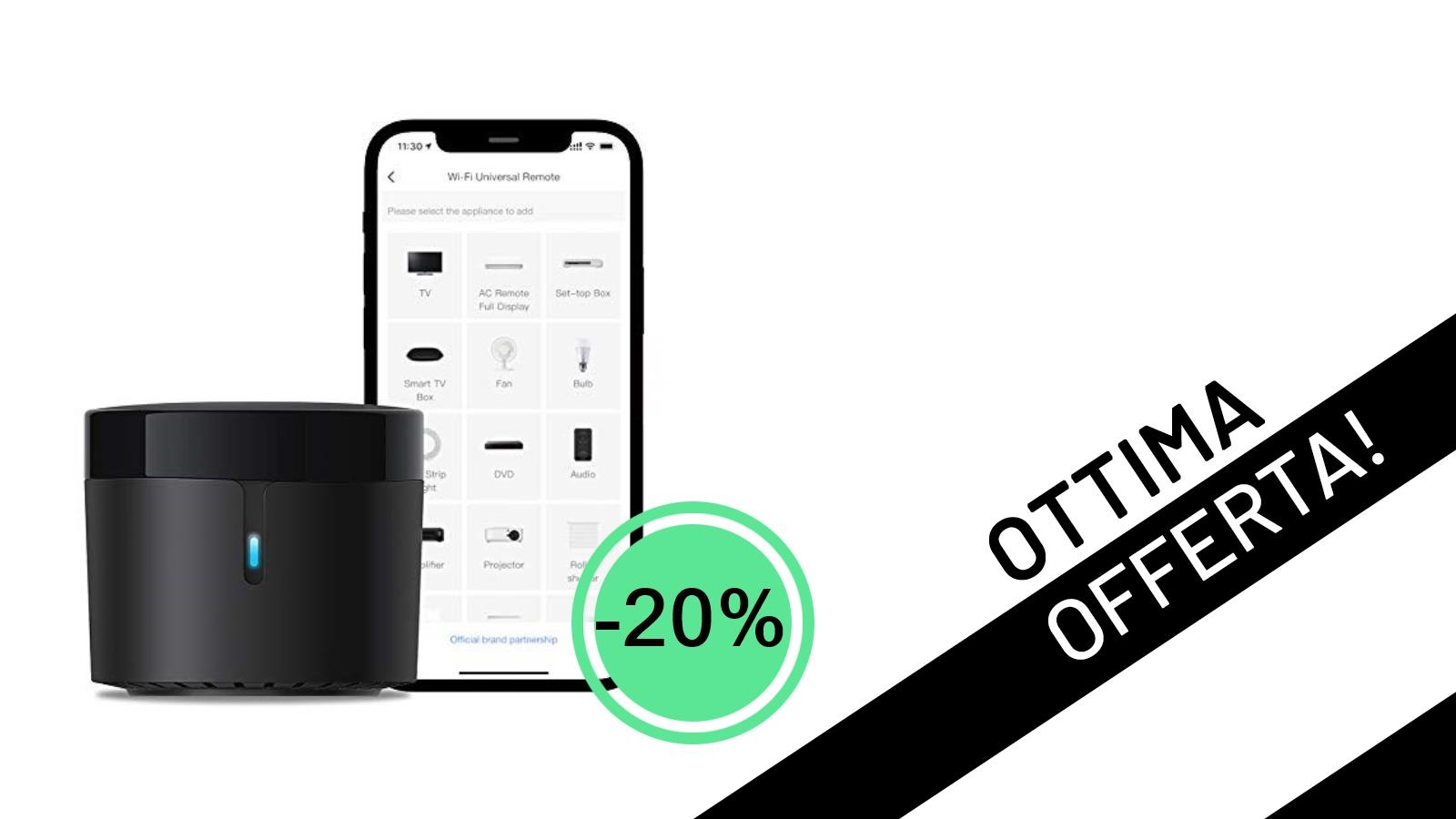 Rivoluziona la tua casa smart: Il Broadlink RM4 Mini, il telecomando universale IR, in offerta imperdibile a soli 26,39€!