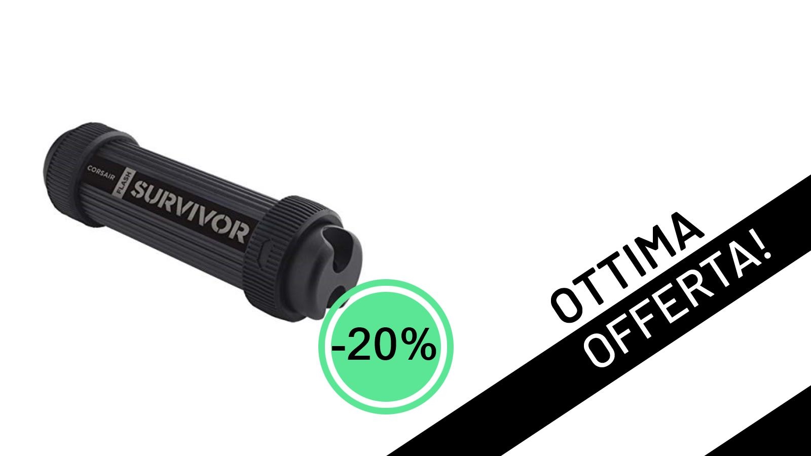 L'Invincibile Chiavetta USB Corsair Flash Survivor Stealth v2 da 64GB in Offerta Esclusiva: Solo 23,99€!
