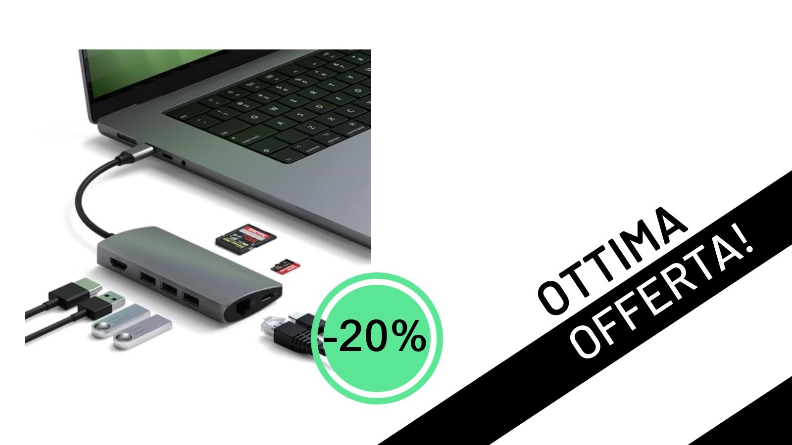 SATECHI Hub USB-C 8-in-1 V2: Connettività Senza Limiti con uno Sconto del 20%!