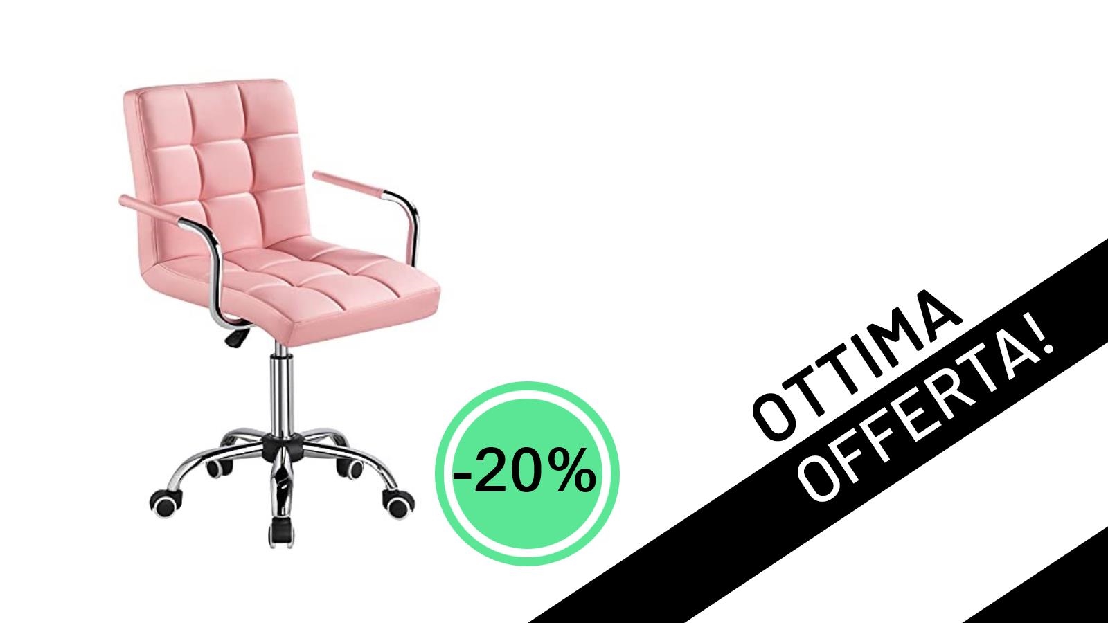 Yaheetech Sedia Gaming Rosa: Comfort ed Eleganza al -20%, ora a Soli 63,99€!