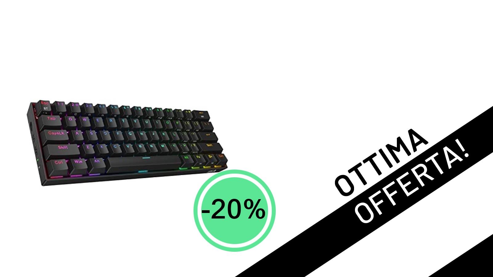 Non perdere l'occasione: La tastiera gaming Redragon K530 Pro 60% è tua con il 20% di sconto!