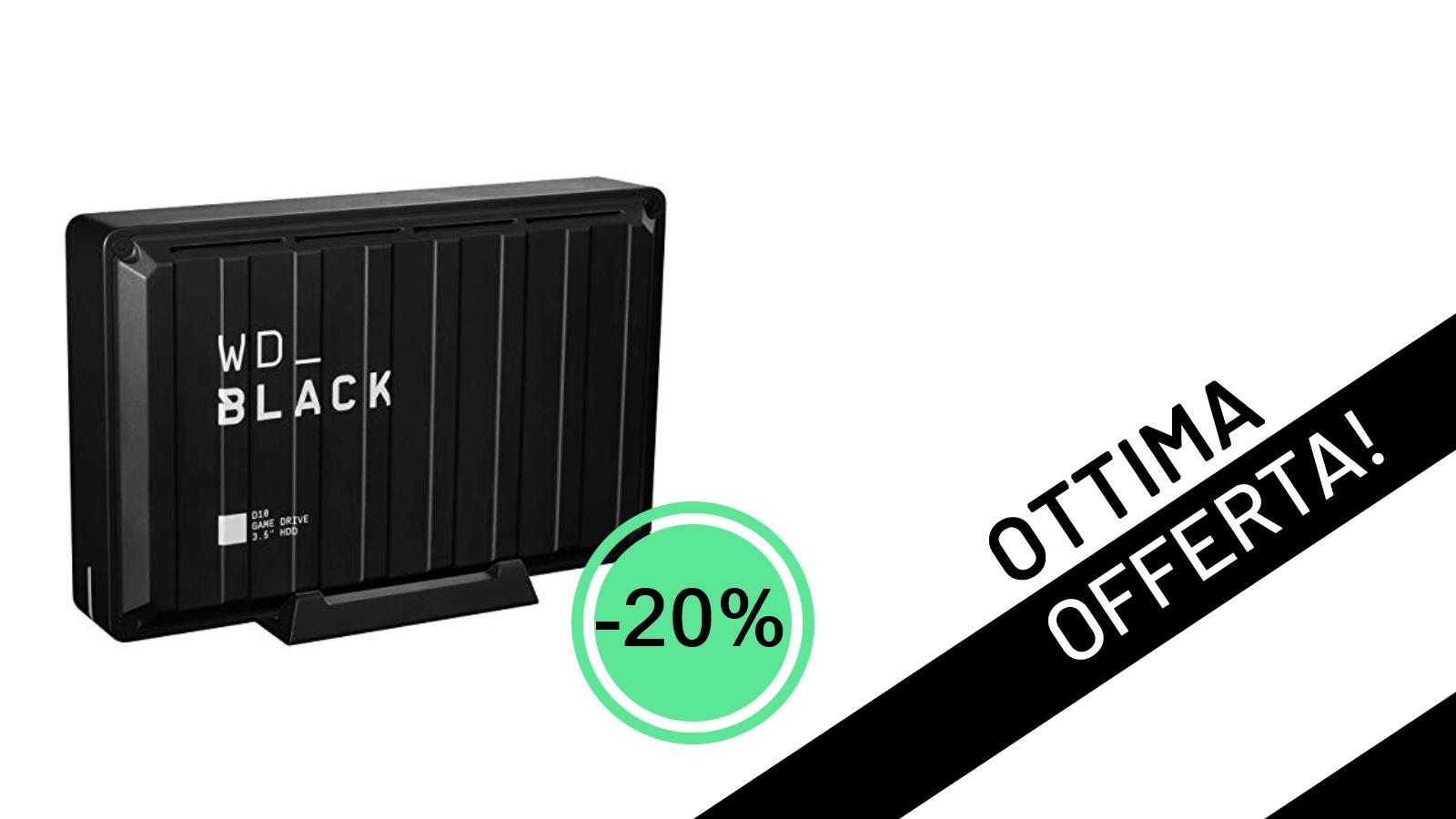 WD_BLACK 8TB D10 Game Drive: l'HDD esterno definitivo per i gamer è in offerta imperdibile!