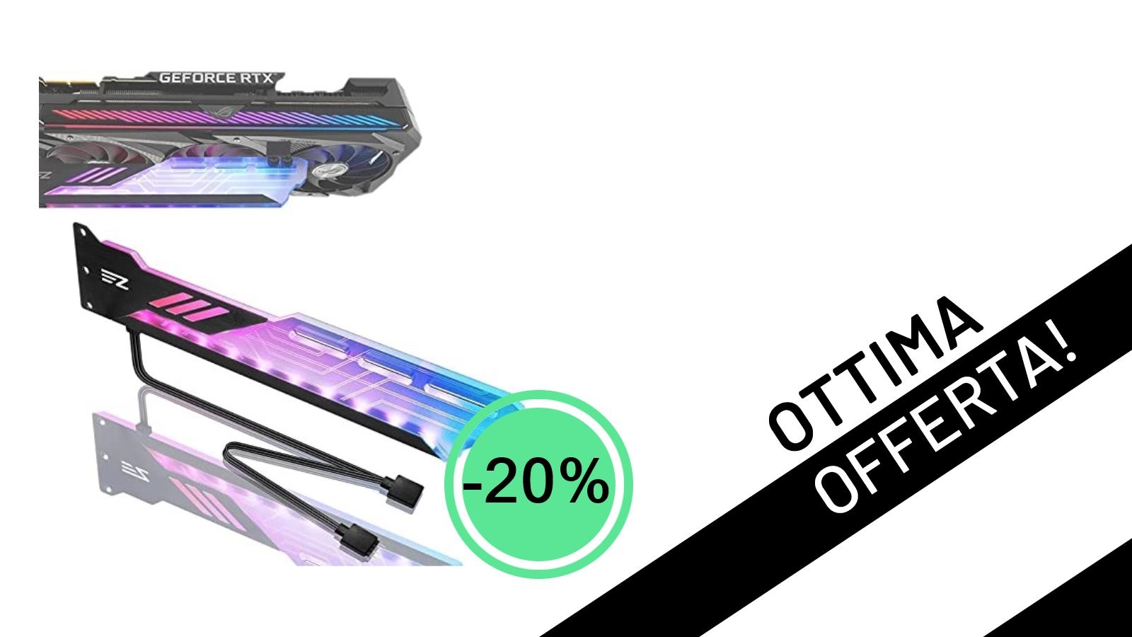 Il supporto GPU RGB EZDIY-FAB è in offerta lampo: addio sag e benvenuto stile a soli 15,99€!