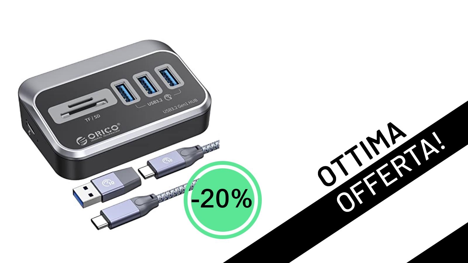 Hub USB ORICO: Espandi la tua produttività con il multi-adattatore 5-in-1, ora a soli 23,99€!