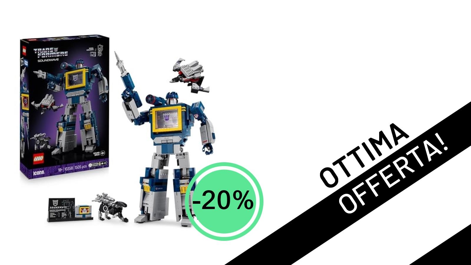 Offerta Imperdibile: LEGO Icons Transformers Soundwave al -20%! Un Capolavoro per Collezionisti a 143,99€