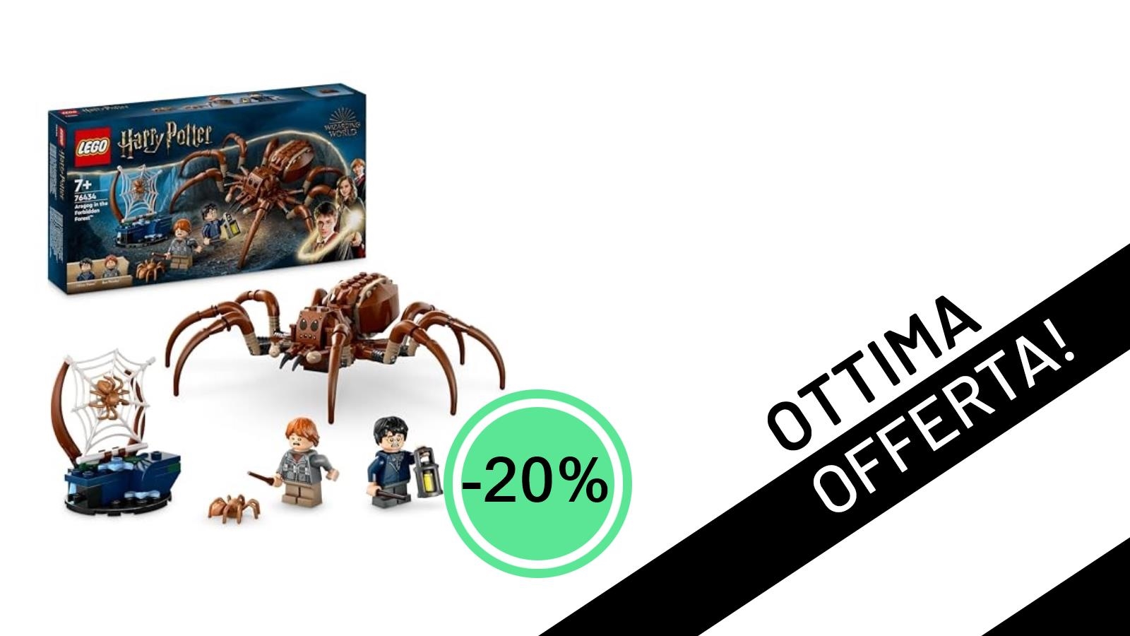 Offerta da Brivido! Il LEGO Harry Potter di Aragog ti aspetta nella Foresta Proibita con il -20%