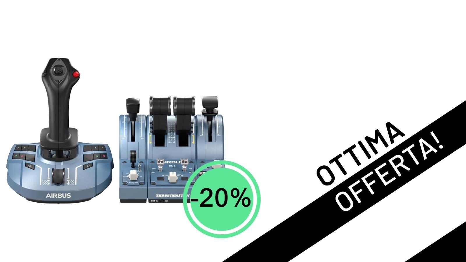 L'offerta che aspettavi: Thrustmaster TCA Captain Pack X Airbus Edition al -20% per Xbox e PC!