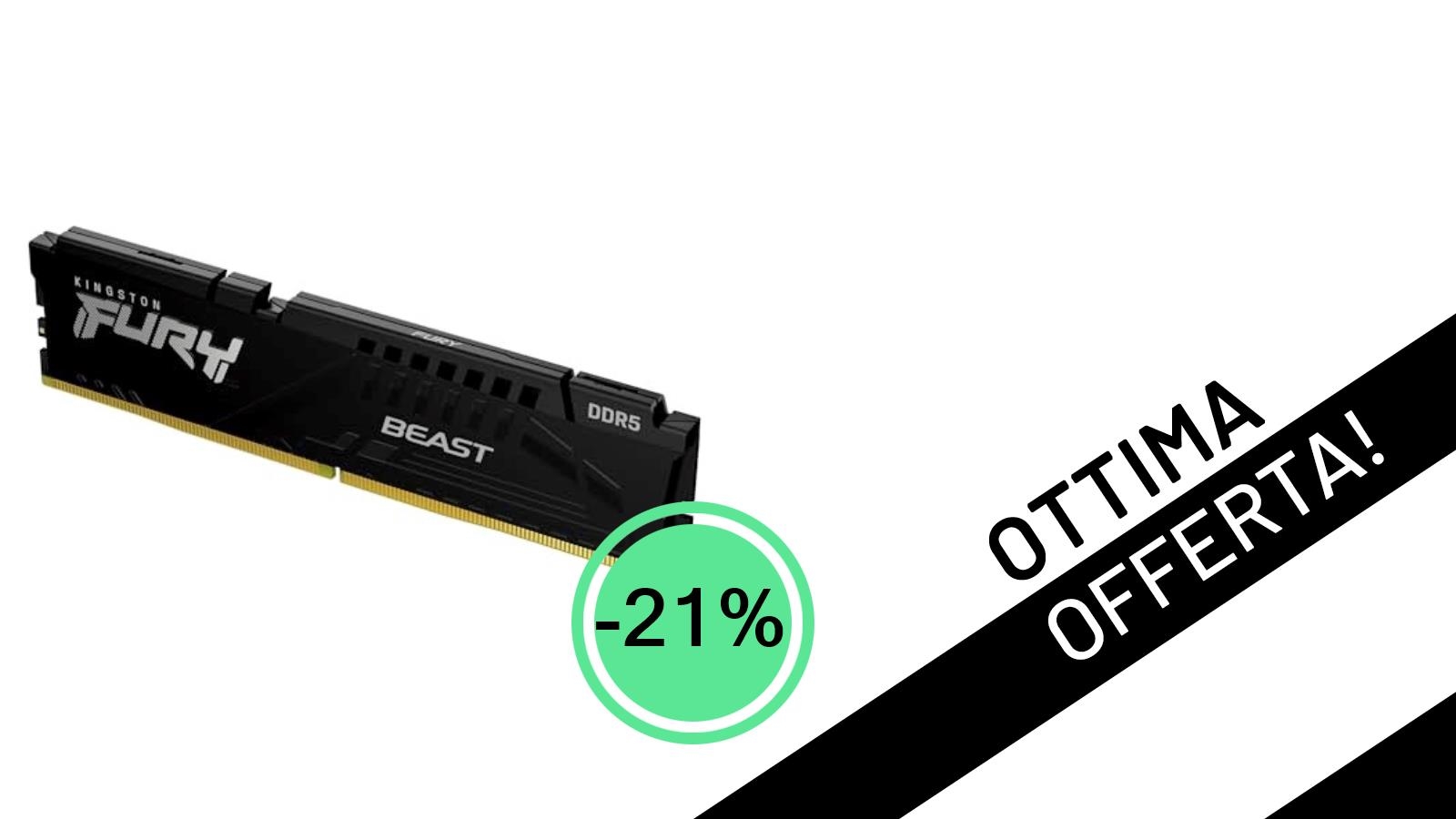 Offerta Shock: La RAM Kingston FURY Beast DDR5 6000MT/s Sfreccia a un Prezzo Mai Visto!