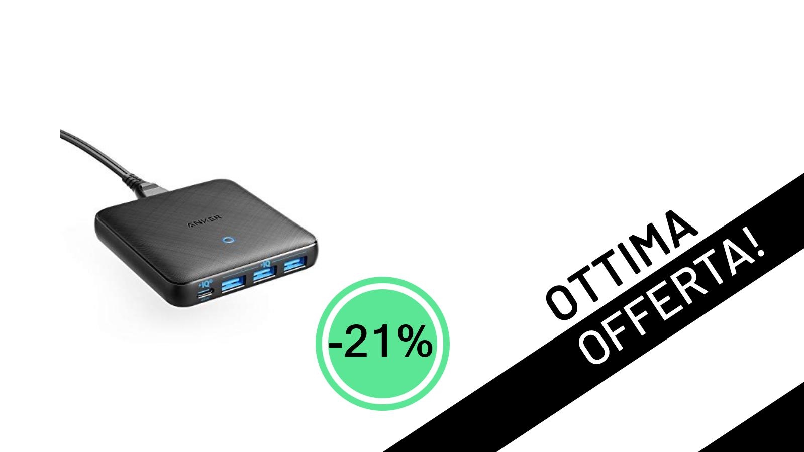Anker PowerPort Atom III Slim 65W: Il Caricatore USB C 4 Porte Indispensabile, Ora a Soli 25,99€!