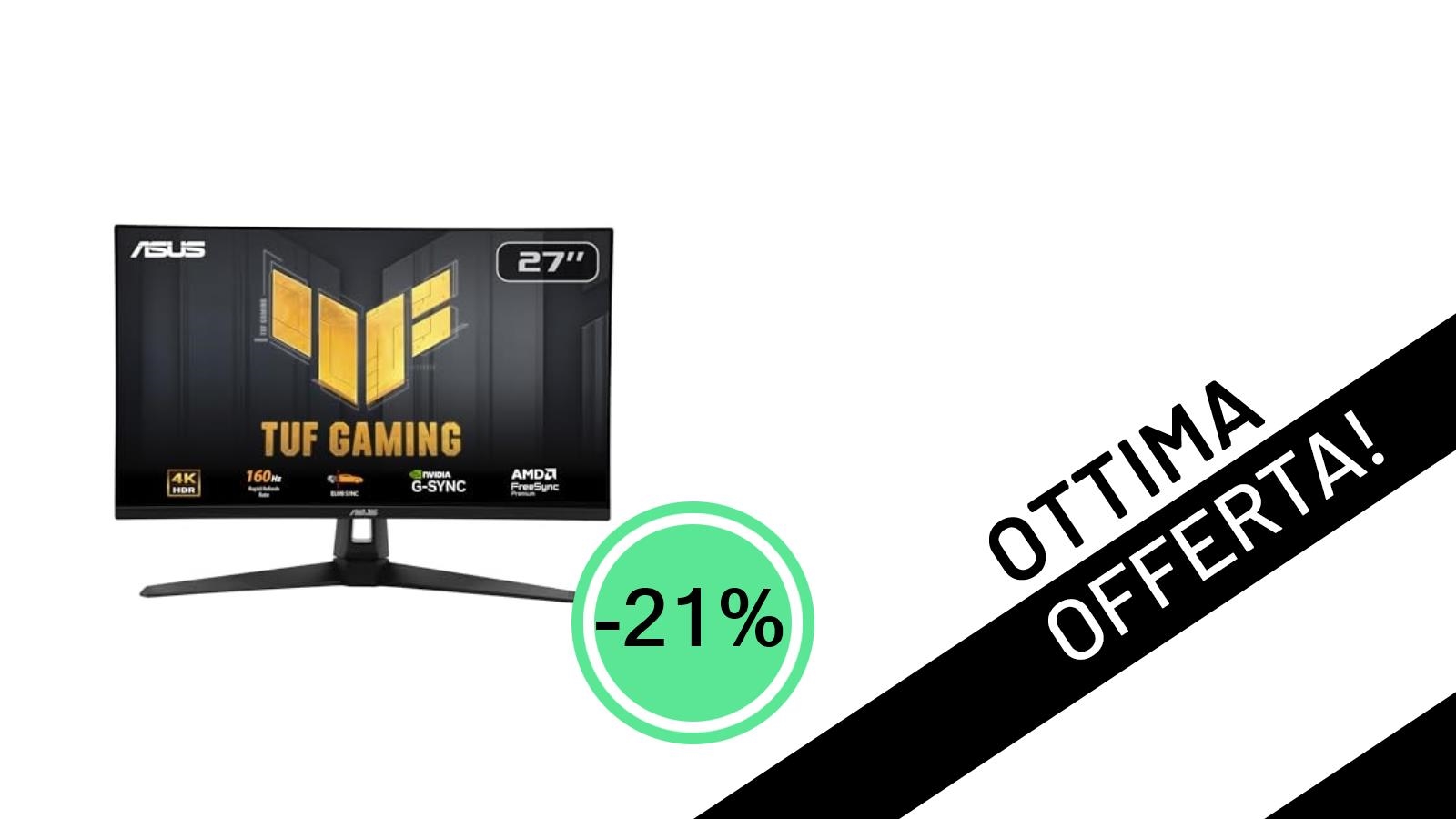 Offerta Imperdibile: ASUS TUF Gaming VG27UQ1A, il Monitor 4K HDR da 27" a un prezzo mai visto!