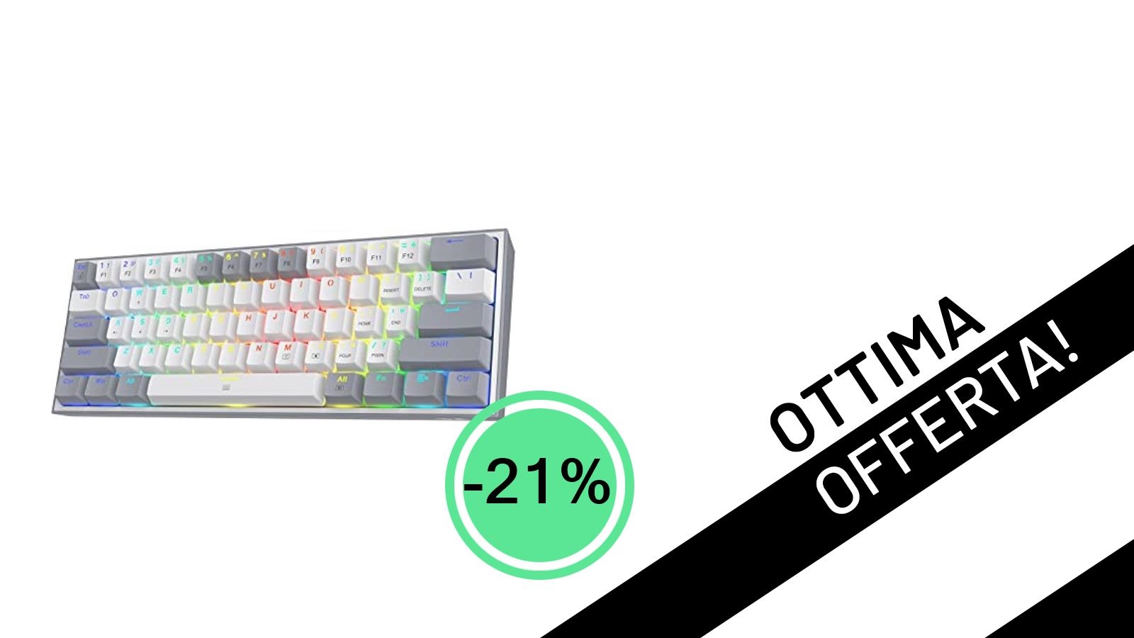 Redragon K617: La Tastiera Gaming 60% che Stavi Aspettando, Ora al Minimo Storico con il -21%!