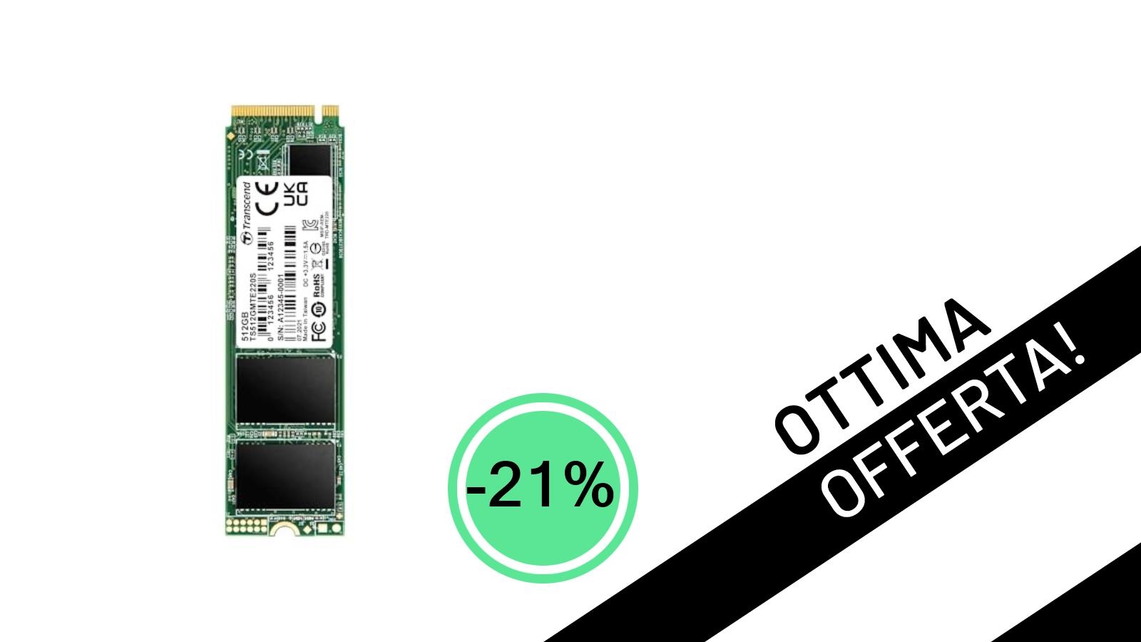 Transcend SSD NVMe 512GB: L'Upgrade Definitivo per il Tuo PC Scontato del 21%!