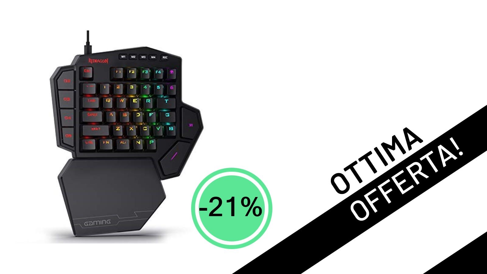 Rivoluziona il tuo setup gaming: la tastiera Redragon K585 DITI è tua con il 21% di sconto!