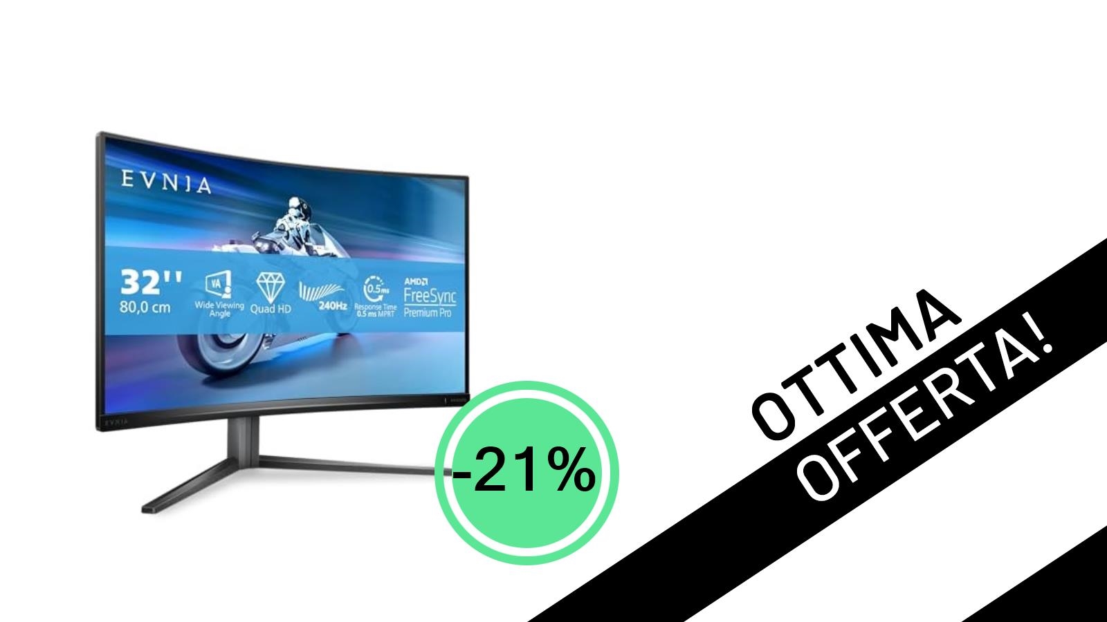 Un'Offerta Imperdibile: Il Monitor Gaming Curvo Philips Evnia QHD da 32" Scontato del 21%!