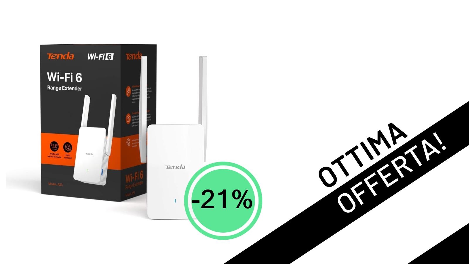 Mai più zone morte in casa! Il Tenda A23 WiFi Repeater 6 AX1500 è in offerta imperdibile a soli 29,99€!