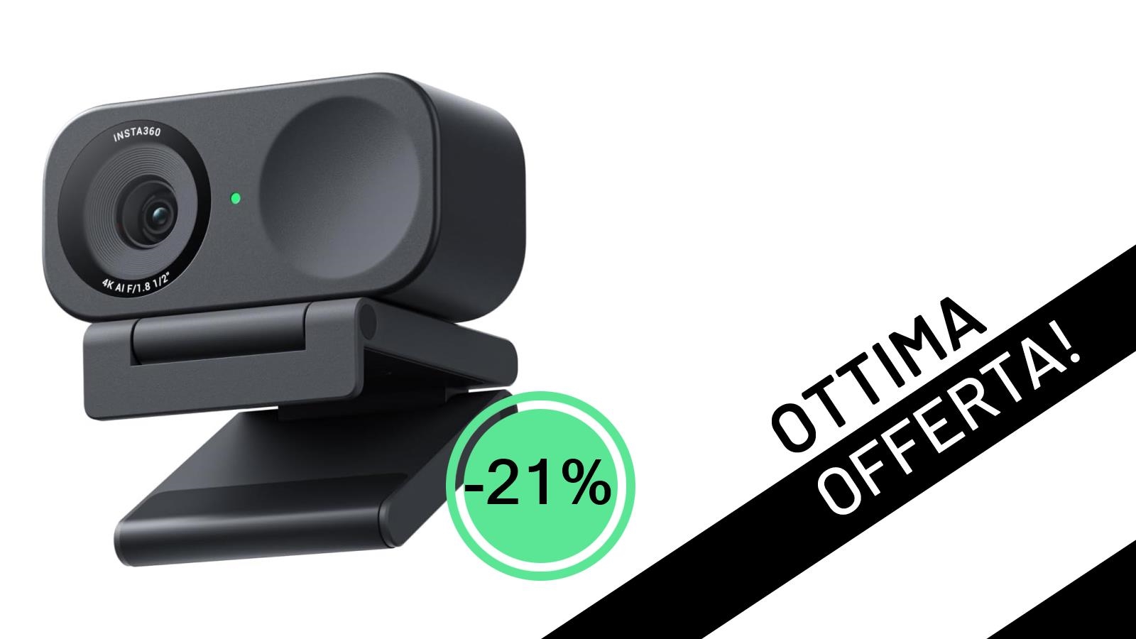 Insta360 Link 2C: La Webcam 4K Intelligente con Sconto del 21% a soli 135€!