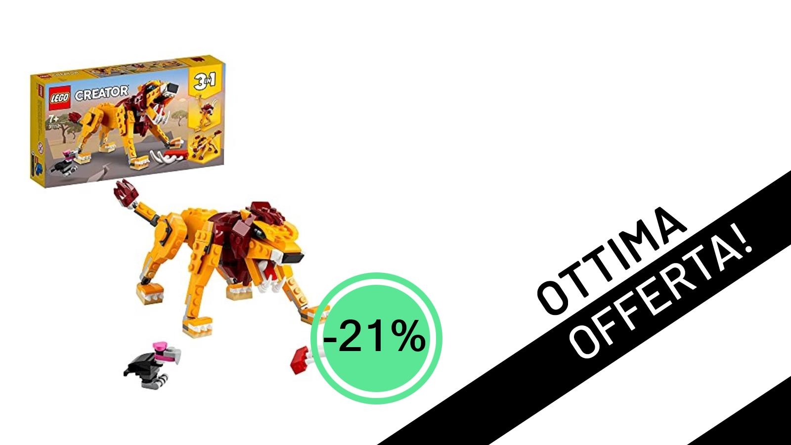 LEGO Creator Leone Selvatico 3 in 1: Un'Avventura Scontata del -21% a Soli 23,98€!