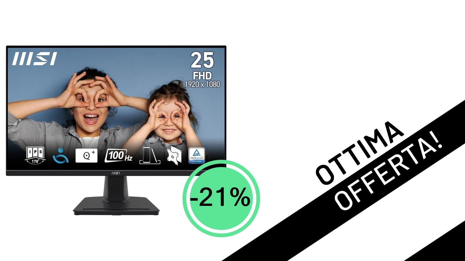 Monitor MSI PRO MP252: L'Affare Imperdibile per un'Esperienza Visiva al Top a Soli 78,74€!
