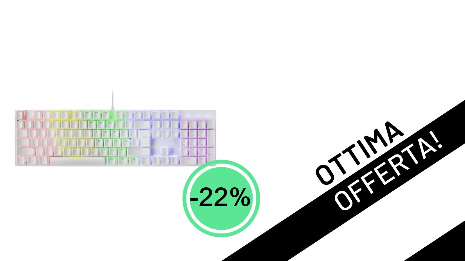 La Mars Gaming MK422 Bianca è in offerta lampo: tastiera meccanica RGB a un prezzo incredibile!